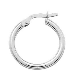 Les Boucles d'oreilles créoles or gris 375/1000, fil rond 2 mm, diamètre 15 mm, by Stauffer