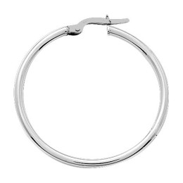 Les Boucles d'oreilles créoles or gris 375/1000, fil rond 2 mm, diamètre 30 mm, by Stauffer