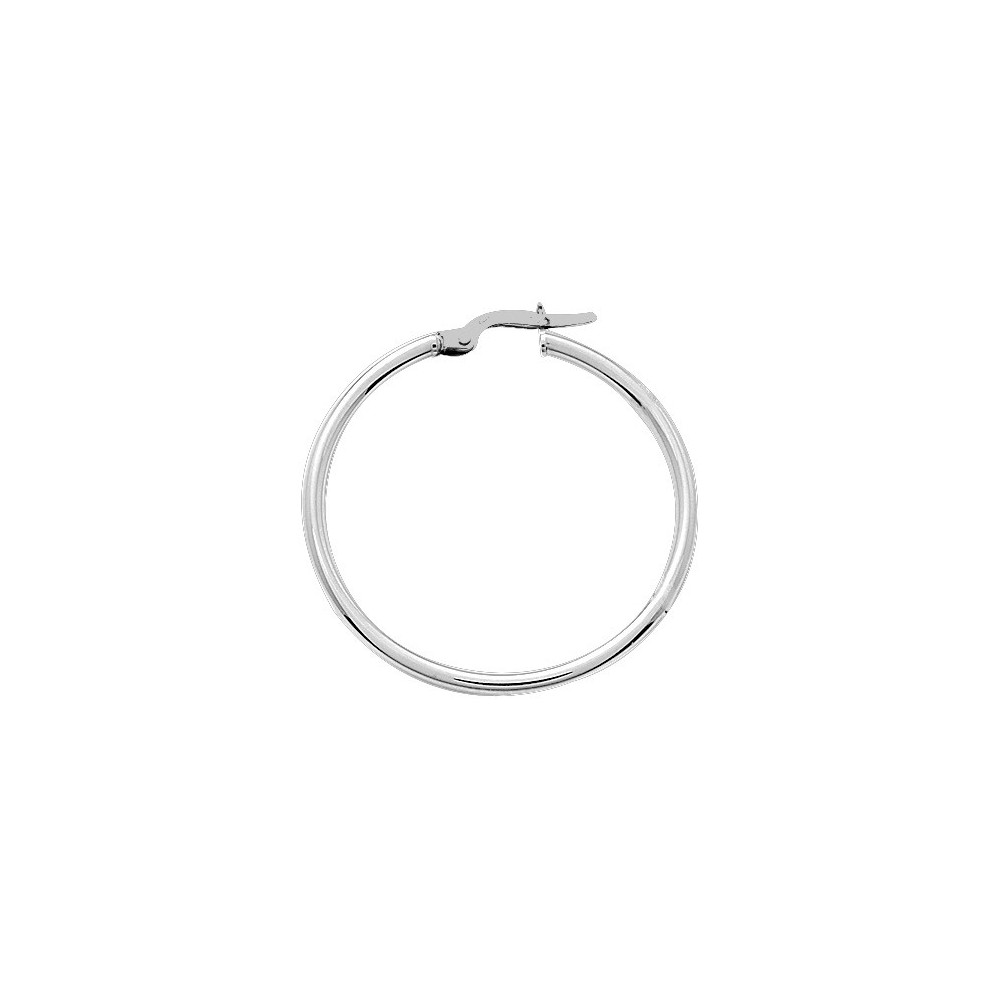 Les Boucles d'oreilles créoles or gris 375/1000, fil rond 2 mm, diamètre 30 mm, by Stauffer