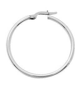 Les Boucles d'oreilles créoles or gris 375/1000, fil rond 2 mm, diamètre 30 mm, by Stauffer