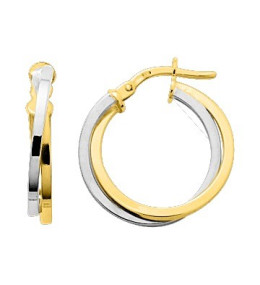 Les Boucles d'oreilles créoles or bicolore 375/1000, by Stauffer
