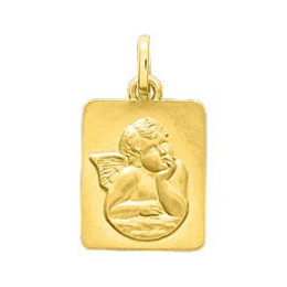 La Médaille ange or jaune 375/1000, forme rectangulaire by Stauffer