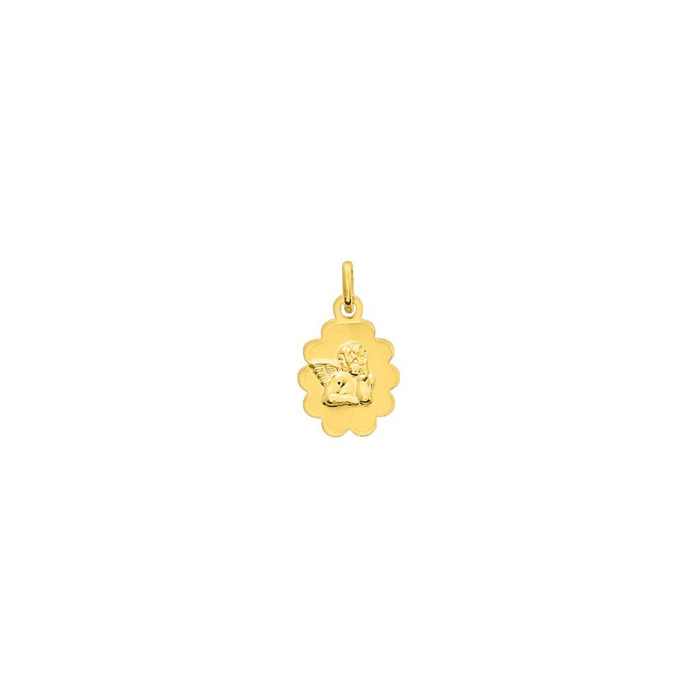 La Médaille Ange or jaune 375/1000, forme ovale fantaisie by Stauffer