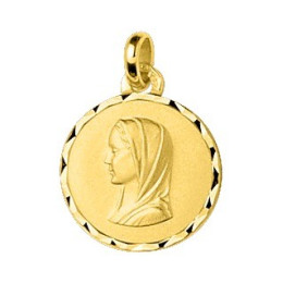 La Médaille Vierge or jaune 375/1000, forme ronde by Stauffer