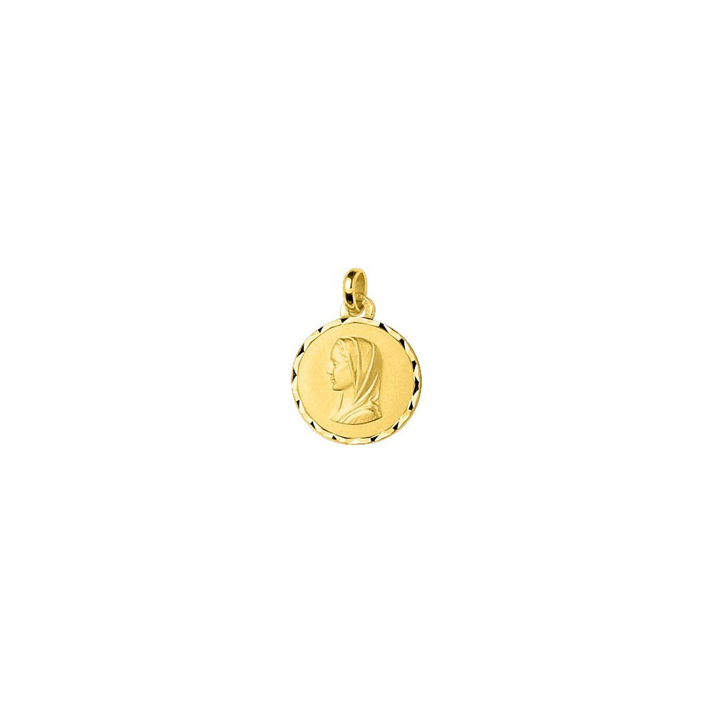 La Médaille Vierge or jaune 375/1000, forme ronde by Stauffer