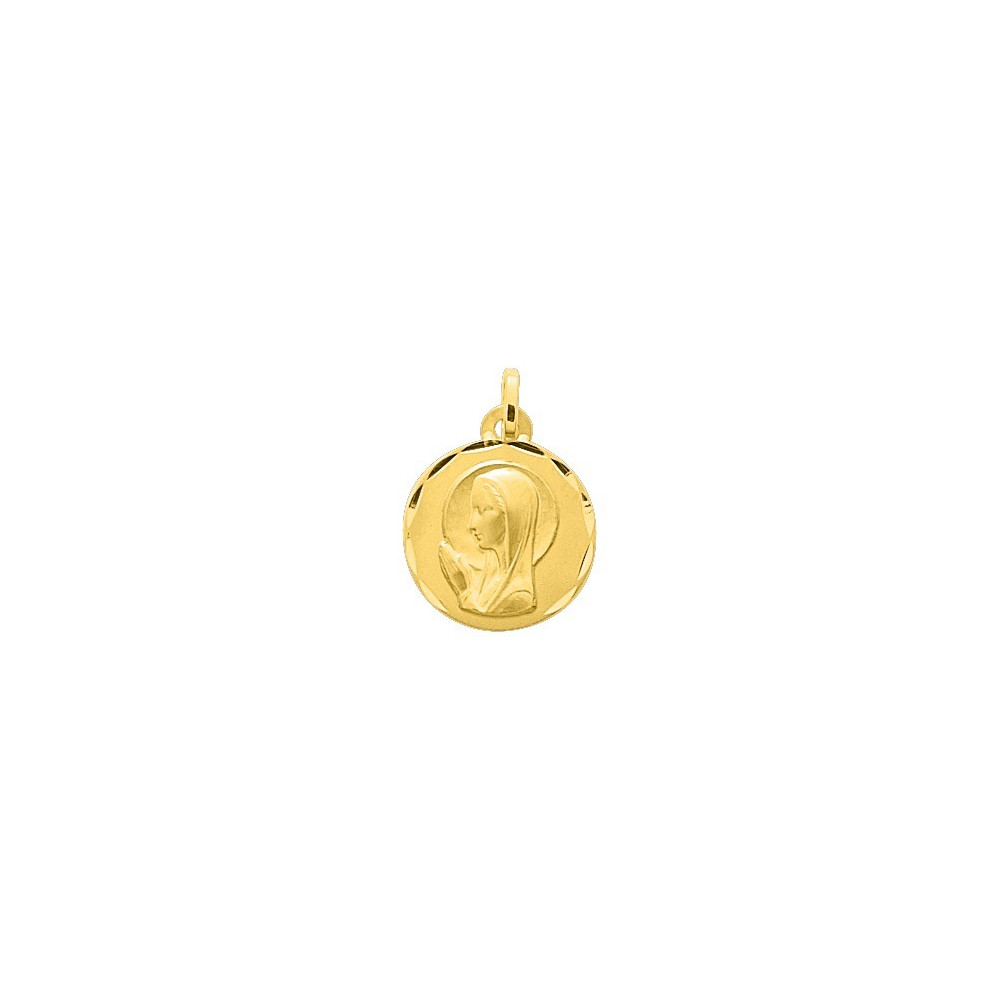 La Médaille Vierge or jaune 375/1000, forme ronde by Stauffer