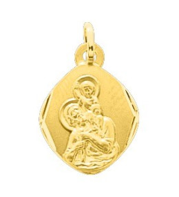 La Médaille Saint Christophe or jaune 375/1000, forme losange by Stauffer