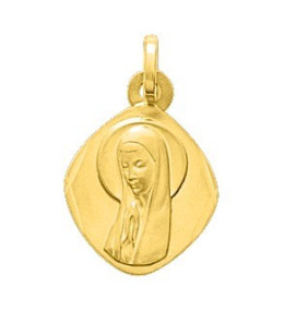 La Médaille Vierge or jaune 375/1000, forme losange by Stauffer