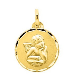 La Médaille Ange or jaune 375/1000, forme ronde by Stauffer