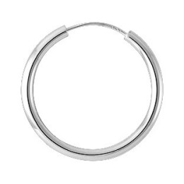 Les Boucles d'oreilles créoles or gris 375/1000, unie, diamètre 20 mm, by Stauffer
