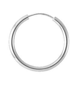 Les Boucles d'oreilles créoles or gris 375/1000, unie, diamètre 20 mm, by Stauffer