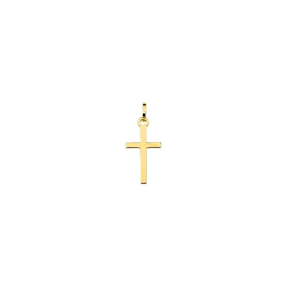 La Médaille croix or jaune 375/1000, unie by Stauffer