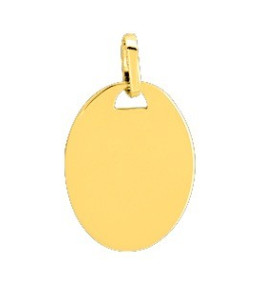 Le Pendentif laique or jaune 375/1000, forme ovale by Stauffer