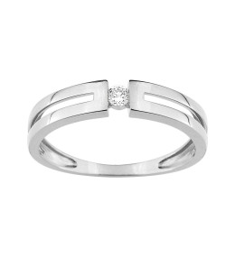 La Bague or gris 375/1000, oxyde de zirconium taille brillant by Stauffer