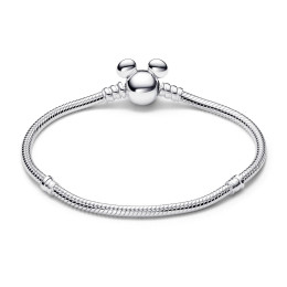Le Bracelet Disney PANDORA Moments, Maille Serpent Fermoir Mickey, en argent 925/1000, 593061C00