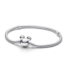 Le Bracelet Disney PANDORA Moments, Maille Serpent Fermoir Mickey, en argent 925/1000, 593061C00