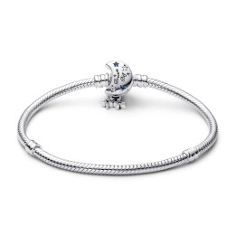 Le Bracelet PANDORA Moments, Maille Serpent Fermoir lune scintillante, en argent 925/1000, 592819C01