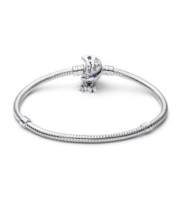 Le Bracelet PANDORA Moments, Maille Serpent Fermoir lune scintillante, en argent 925/1000, 592819C01