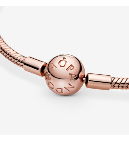 Le Bracelet à charms PANDORA, en métal doré or rose 585/1000, 580728