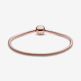 Le Bracelet à charms PANDORA, en métal doré or rose 585/1000, 580728