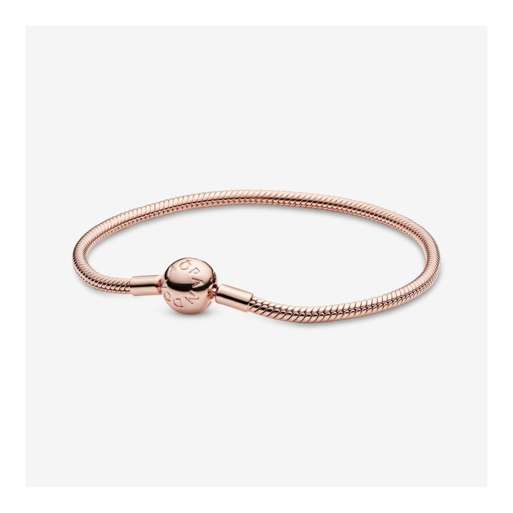 Le Bracelet à charms PANDORA, en métal doré or rose 585/1000, 580728