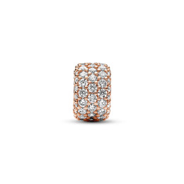 Le Charm Pandora, Triple Rang Pavé Scintillant, en doré or rose 585/1000, 782820C01