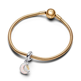 Le Charm pendentif Pandora, clé et lune, en argent 925/1000 et doré or jaune 585/1000, 762985C01