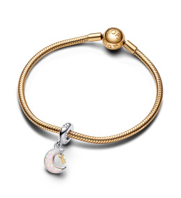 Le Charm pendentif Pandora, clé et lune, en argent 925/1000 et doré or jaune 585/1000, 762985C01