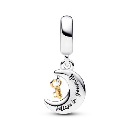 Le Charm pendentif Pandora, clé et lune, en argent 925/1000 et doré or jaune 585/1000, 762985C01