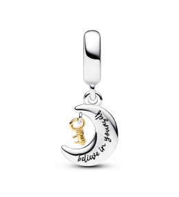 Le Charm pendentif Pandora, clé et lune, en argent 925/1000 et doré or jaune 585/1000, 762985C01