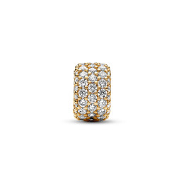 Le Charm Pandora, Triple Rang Pavé Scintillant, en doré or jaune 585/1000, 762820C01