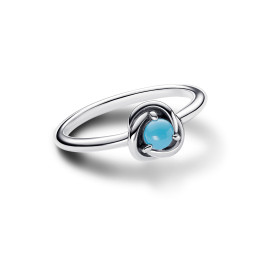 La Bague Pandora, Cercle Éternité Bleu Turquoise, en argent 925/1000, 192993C12.