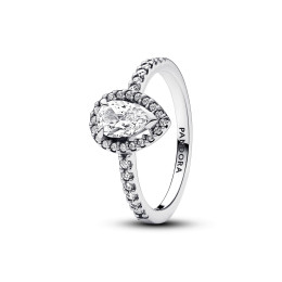 La Bague Pandora, Halo Poire Scintillante, en argent 925/1000, 192835C01.