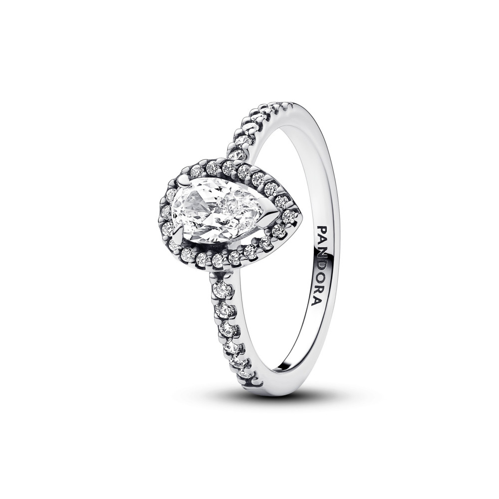 La Bague Pandora, Halo Poire Scintillante, en argent 925/1000, 192835C01.