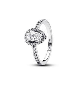 La Bague Pandora, Halo Poire Scintillante, en argent 925/1000, 192835C01.