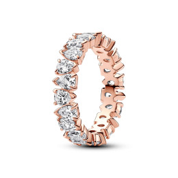 La Bague Pandora, Anneau Alternance Scintillant, en dorée or rose 585/1000, 183021C01.