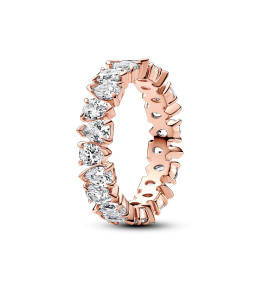 La Bague Pandora, Anneau Alternance Scintillant, en dorée or rose 585/1000, 183021C01.