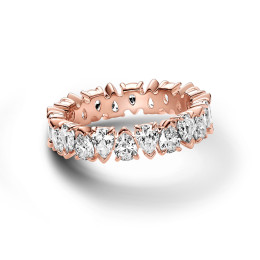 La Bague Pandora, Anneau Alternance Scintillant, en dorée or rose 585/1000, 183021C01.