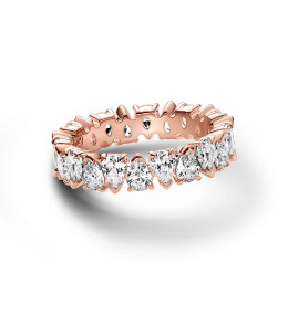 La Bague Pandora, Anneau Alternance Scintillant, en dorée or rose 585/1000, 183021C01.