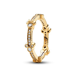 La Bague Pandora, Éternité Scintillante Disney Mickey & Minnie, en dorée or jaune 585/1000, 162597C01.