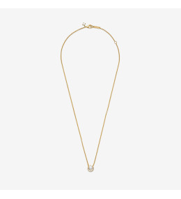 Le Collier pendentif Pandora, halo rond scintillant, en métal doré or jaune 585/1000, 361174C01-45.