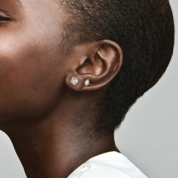 Les Boucles d'oreilles Pandora, halo goutte, doré or rose 585/1000, 286252CZ.