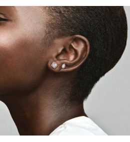 Les Boucles d'oreilles Pandora, halo goutte, doré or rose 585/1000, 286252CZ.