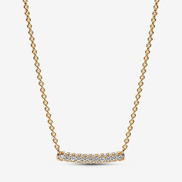 Le Collier Pandora Timeless, barre pavée, en métal doré or jaune 585/1000, 362635C01-45.