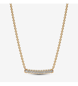 Le Collier Pandora Timeless, barre pavée, en métal doré or jaune 585/1000, 362635C01-45.