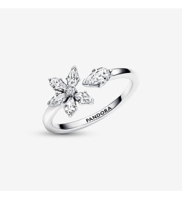 La Bague Pandora, ouverte herbier scintillant, argent 925/1000, 192611C01.