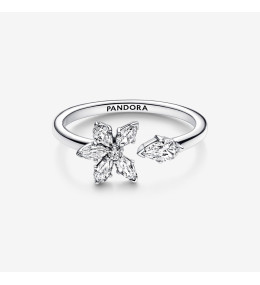 La Bague Pandora, ouverte herbier scintillant, argent 925/1000, 192611C01.