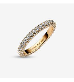 La Bague rang pavée, Pandora Timeless, dorée or jaune 585/1000, 162627C01.