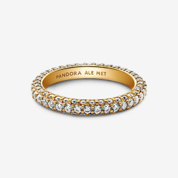 La Bague rang pavée, Pandora Timeless, dorée or jaune 585/1000, 162627C01.