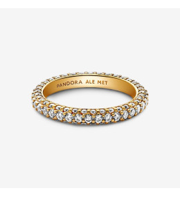 La Bague rang pavée, Pandora Timeless, dorée or jaune 585/1000, 162627C01.